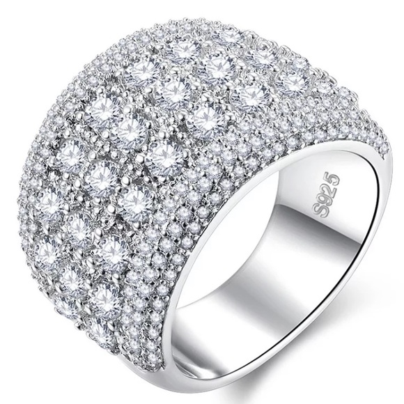 Sterling silver wide cocktail ring - Picture 4 of 7